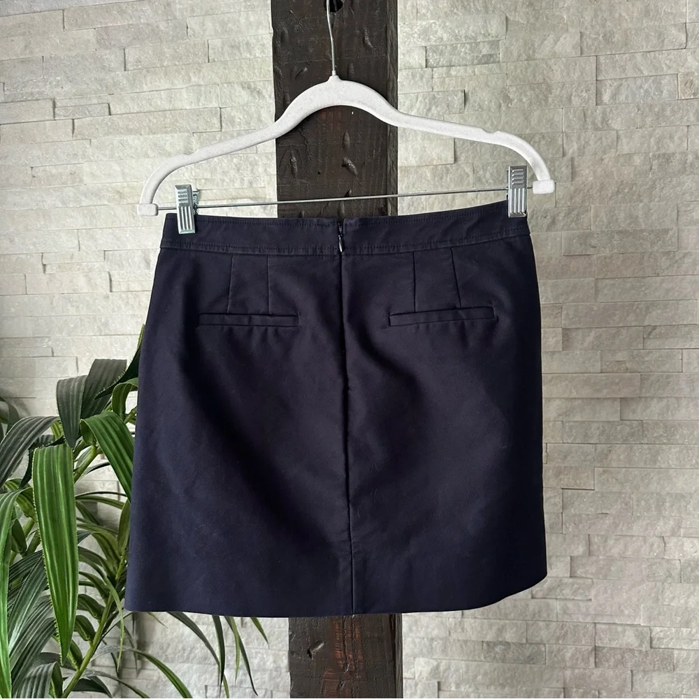 J. CREW Navy Blue Sailor Nautical Coastal Preppy Classic Skirt Size 0